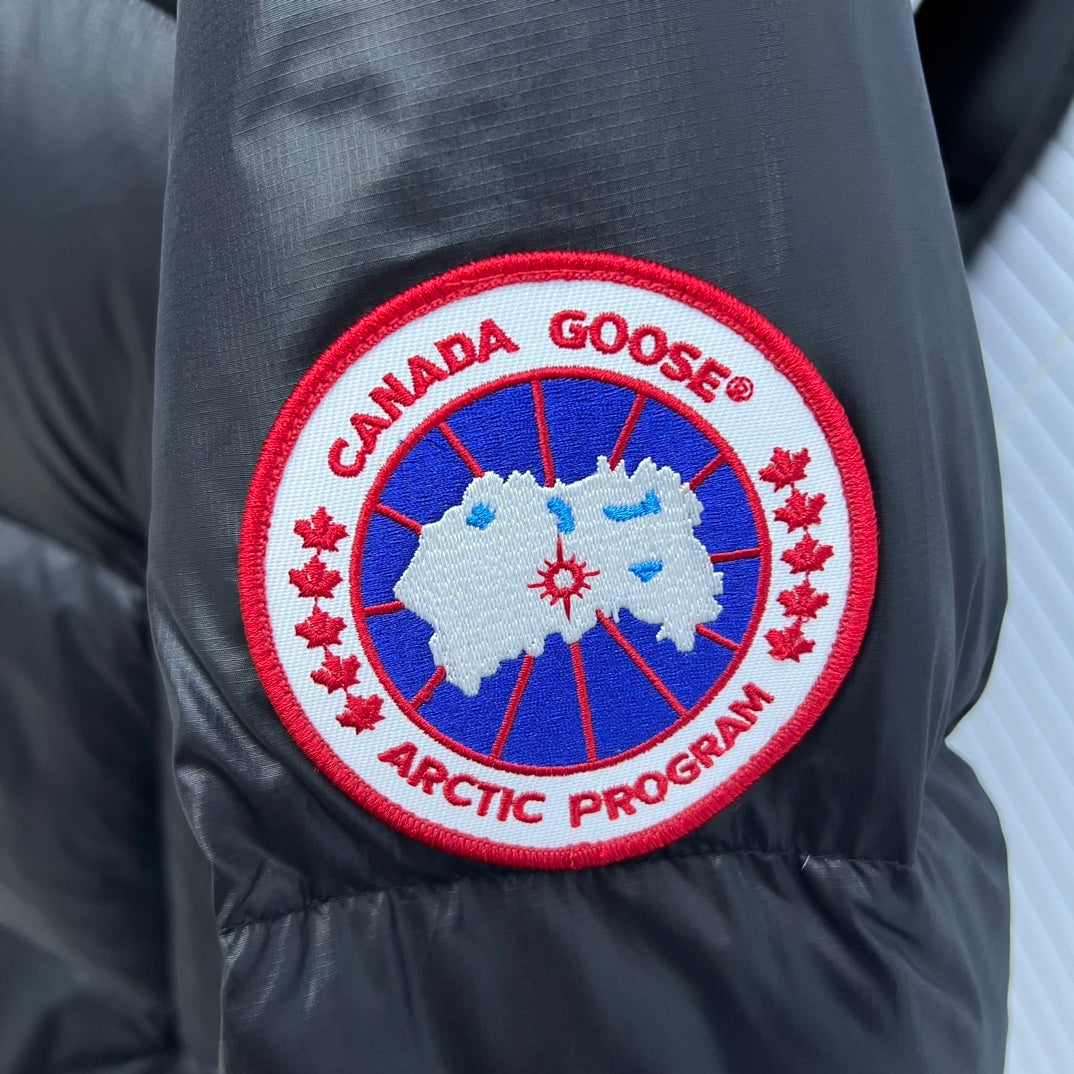 Canada Goose Black Logo Badge Hooded Puffer Jacket