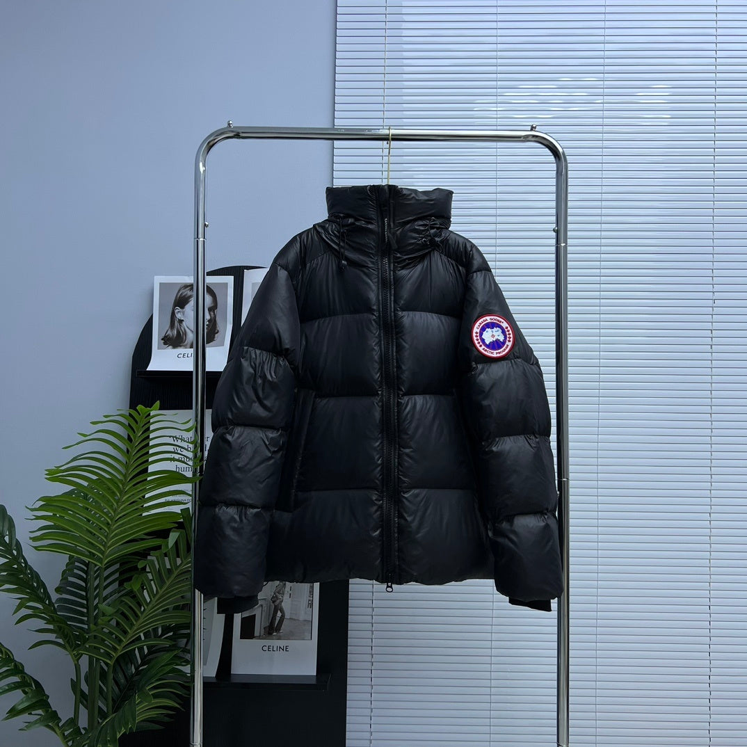 Canada Goose Black Logo Badge Hooded Puffer Jacket
