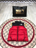 The North Face Red & Black Colorblock Puffer Vest