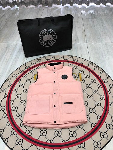 Canada Goose Blush Pink Black Badge Quilted Puffer Vest