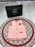 Canada Goose Blush Pink Black Badge Quilted Puffer Vest