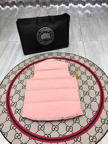 Canada Goose Blush Pink Black Badge Quilted Puffer Vest