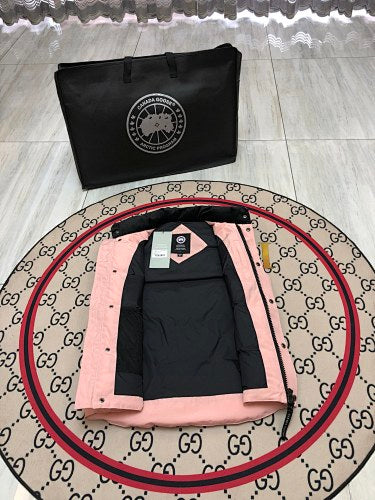 Canada Goose Blush Pink Black Badge Quilted Puffer Vest