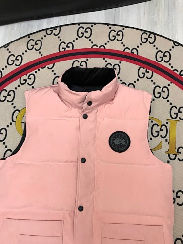 Canada Goose Blush Pink Black Badge Quilted Puffer Vest