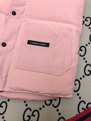 Canada Goose Blush Pink Black Badge Quilted Puffer Vest