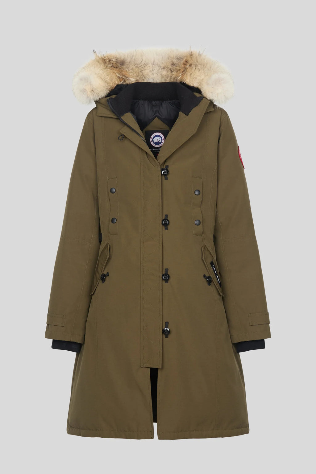 Canada Goose Olive Green Hooded Long Parka