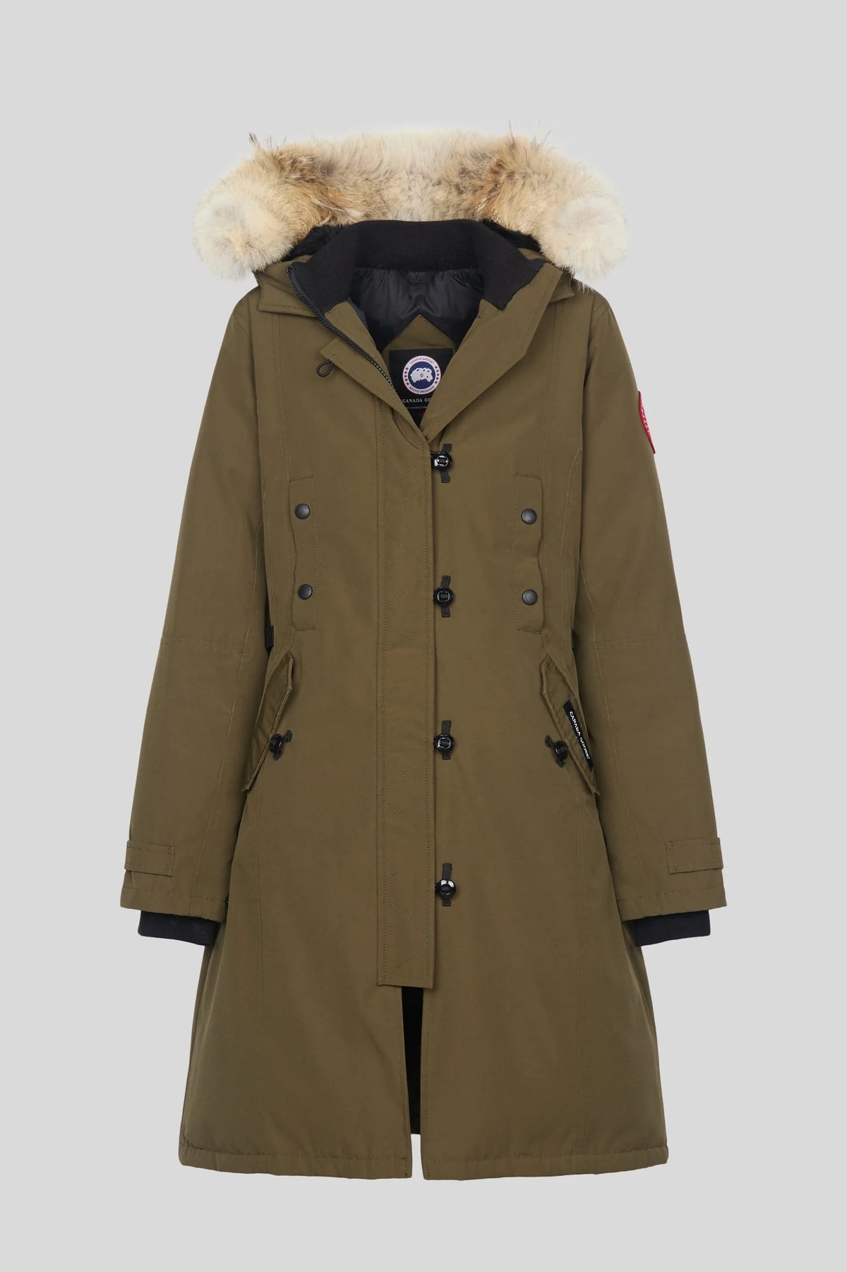 Canada Goose Olive Green Hooded Long Parka